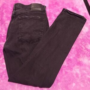 Abercrombie & Fitch Athletic Skinny Jeans Mens 33x32‎ Black Distressed Denim